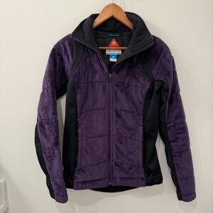 Columbia Lush Plush Omni Heat Thermal Purple Full Zip Up Fleece Winter Jacket